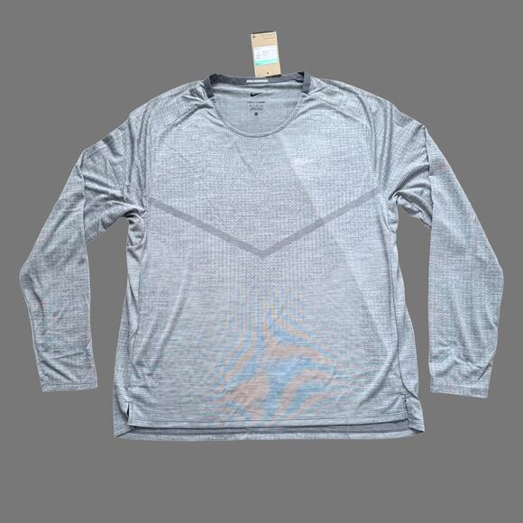 Nike Dri-FIT ADV Techknit Ultra Men's Training LS Tee Sz XL NWT Gray CZ9048-085 - Picture 1 of 10